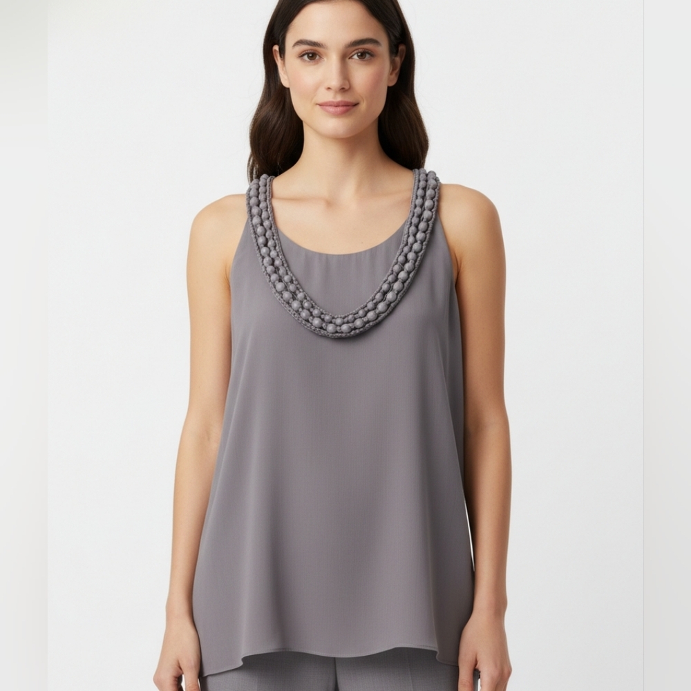Calvin Klein Top, Sleeveless, Dove Grey Sz L